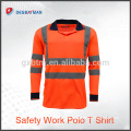 Hi Vis viz Long Sleeved T-shirt safety work top,Colorful Reflctive Safety Polo T-shirt with two Reflctive Tape